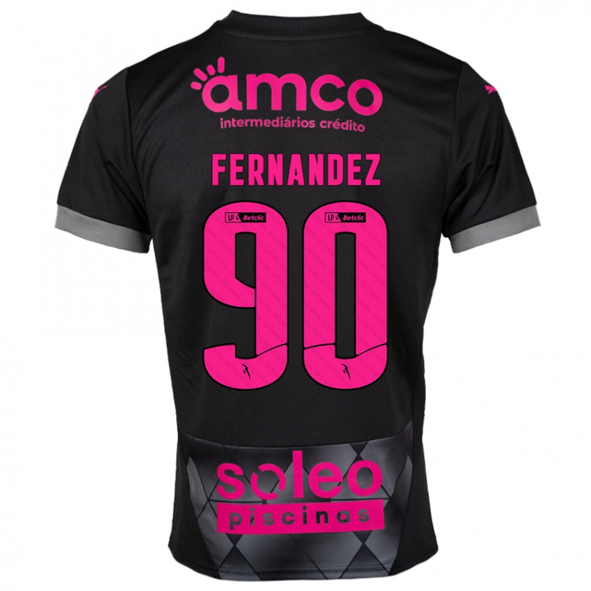 Criança Camisola Roberto Fernández #90 Preto Rosa Alternativa 2024/25 Camisa