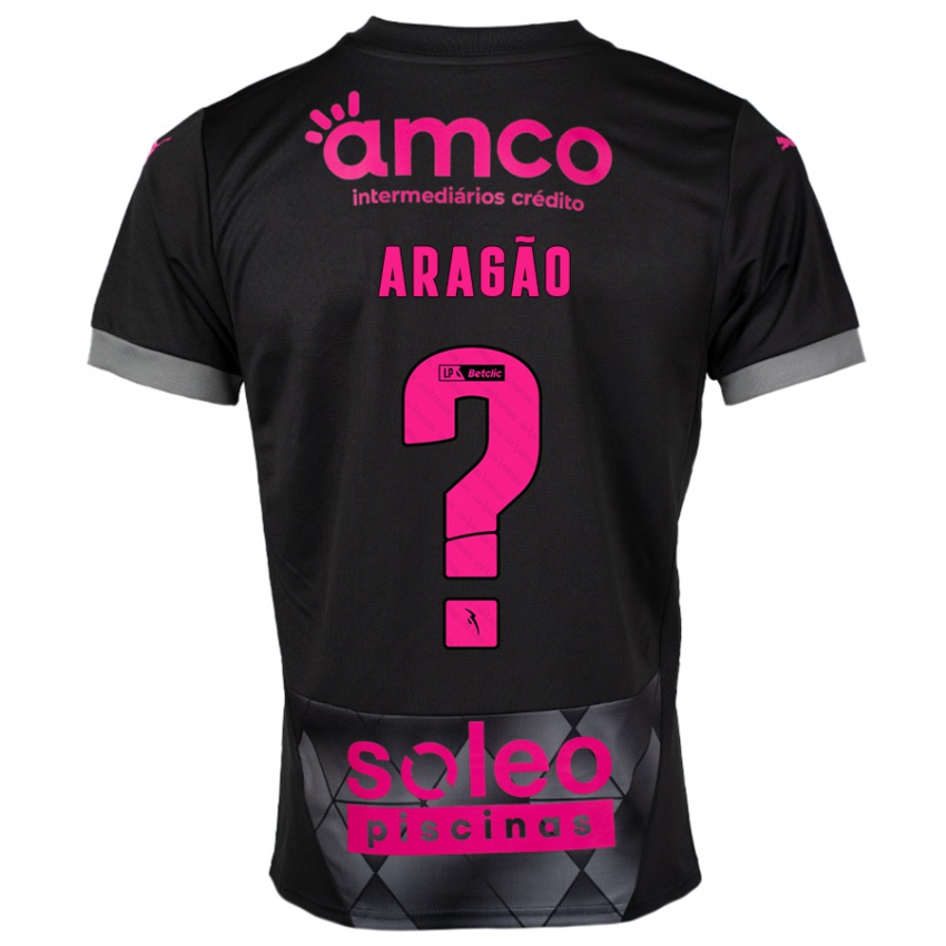 Criança Camisola João Aragão #0 Preto Rosa Alternativa 2024/25 Camisa