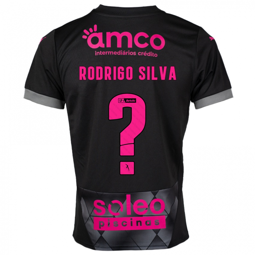 Criança Camisola Rodrigo Silva #0 Preto Rosa Alternativa 2024/25 Camisa