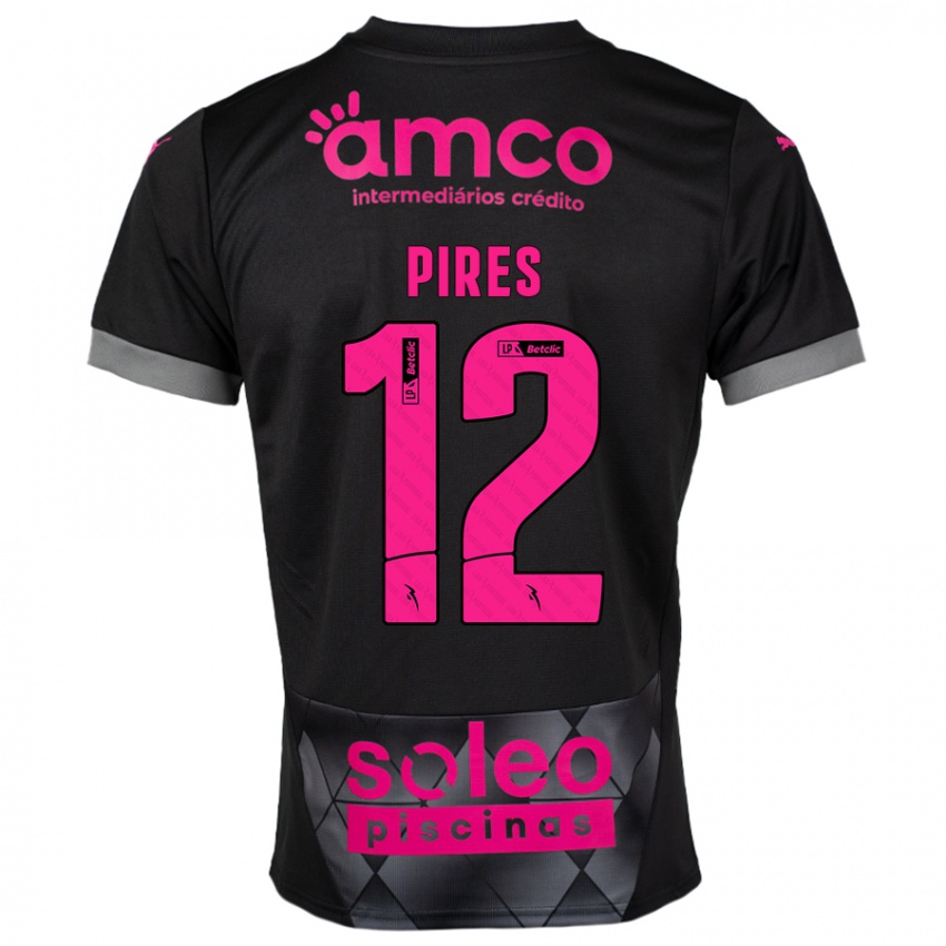 Criança Camisola Hugo Pires #12 Preto Rosa Alternativa 2024/25 Camisa