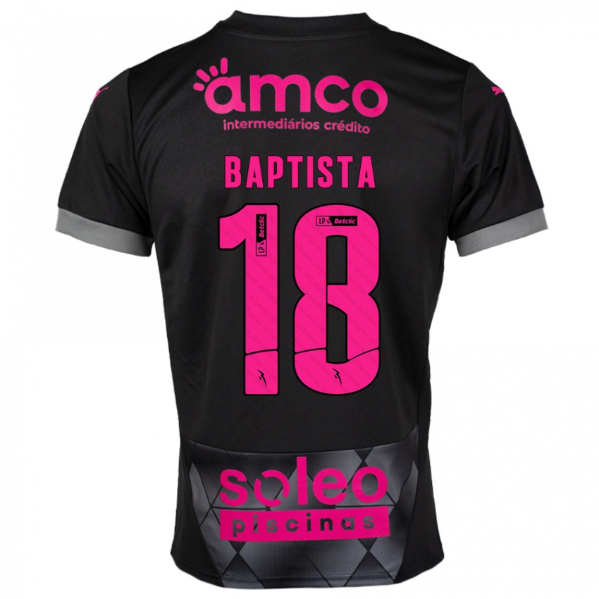 Criança Camisola Tiago Baptista #18 Preto Rosa Alternativa 2024/25 Camisa