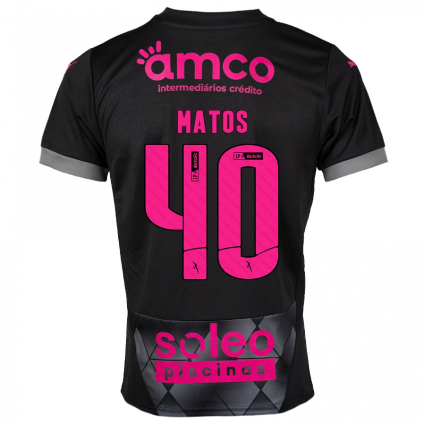 Criança Camisola João Matos #40 Preto Rosa Alternativa 2024/25 Camisa