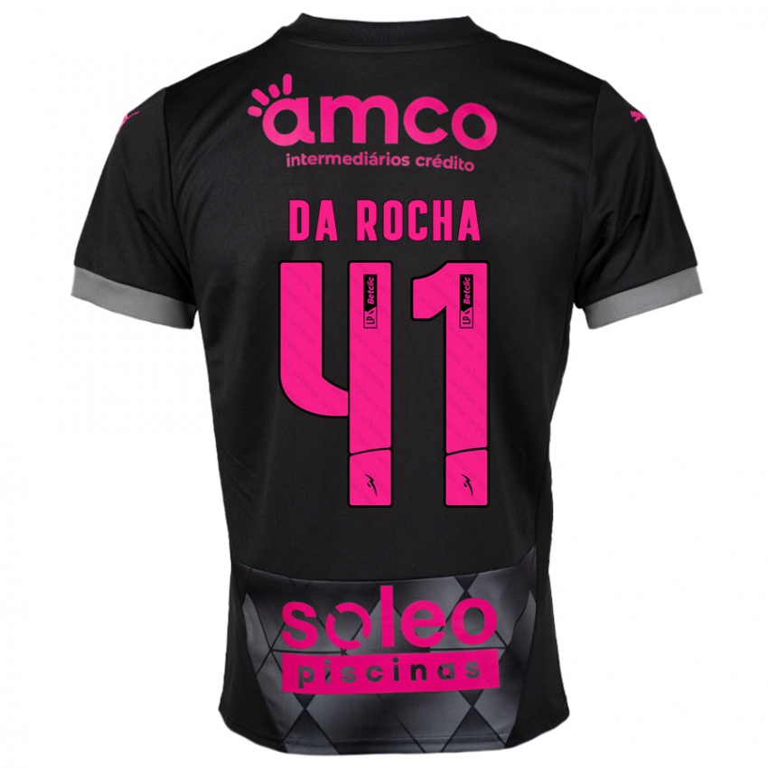 Criança Camisola Yanis Da Rocha #41 Preto Rosa Alternativa 2024/25 Camisa