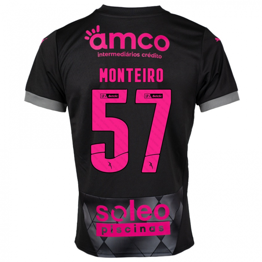 Criança Camisola Jordan Monteiro #57 Preto Rosa Alternativa 2024/25 Camisa