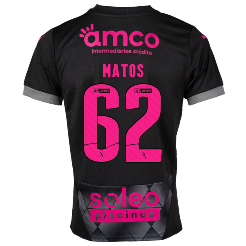 Criança Camisola Nuno Matos #62 Preto Rosa Alternativa 2024/25 Camisa