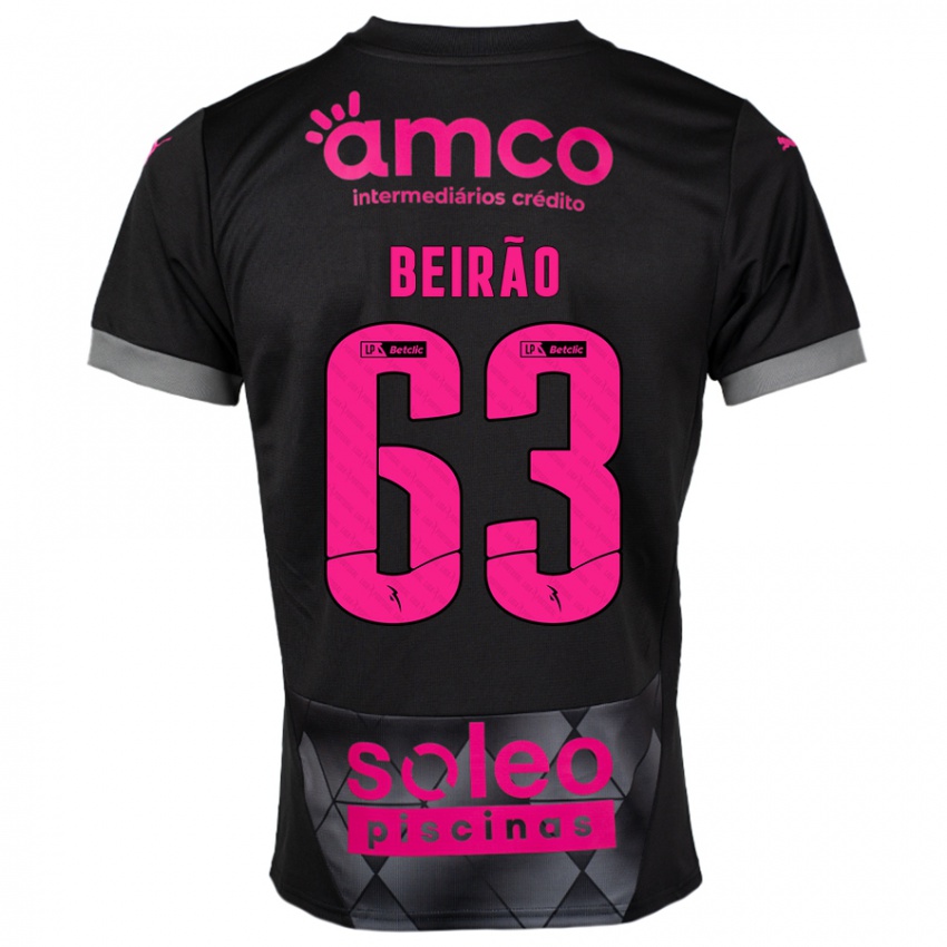 Criança Camisola Rodrigo Beirão #63 Preto Rosa Alternativa 2024/25 Camisa