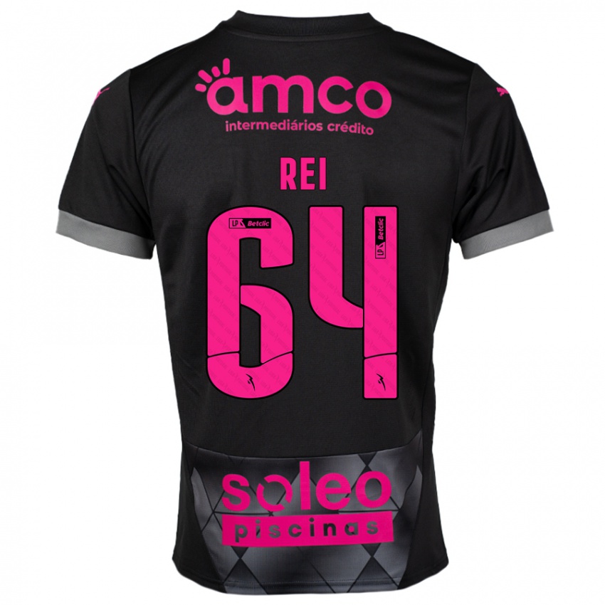 Criança Camisola Ricardo Rei #64 Preto Rosa Alternativa 2024/25 Camisa