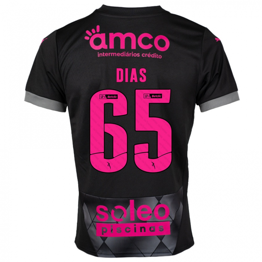 Criança Camisola Leandro Dias #65 Preto Rosa Alternativa 2024/25 Camisa