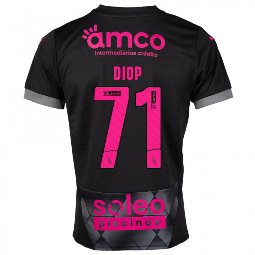 Criança Camisola Mamadou Diop #71 Preto Rosa Alternativa 2024/25 Camisa