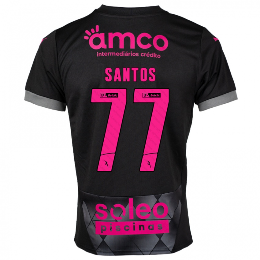 Criança Camisola Edu Santos #77 Preto Rosa Alternativa 2024/25 Camisa