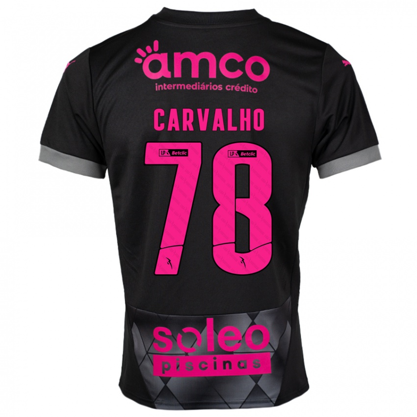 Criança Camisola João Carvalho #78 Preto Rosa Alternativa 2024/25 Camisa