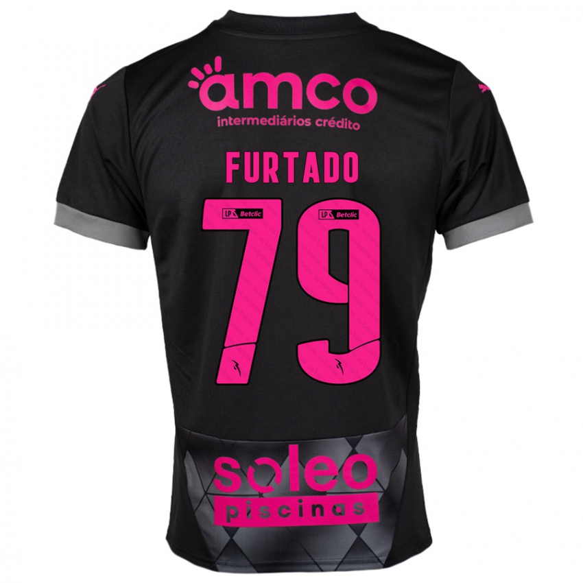 Criança Camisola Rúben Furtado #79 Preto Rosa Alternativa 2024/25 Camisa