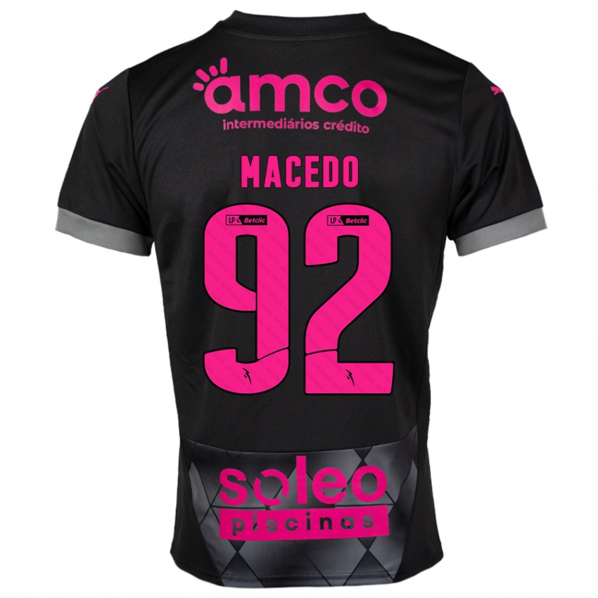 Criança Camisola Rodrigo Macedo #92 Preto Rosa Alternativa 2024/25 Camisa