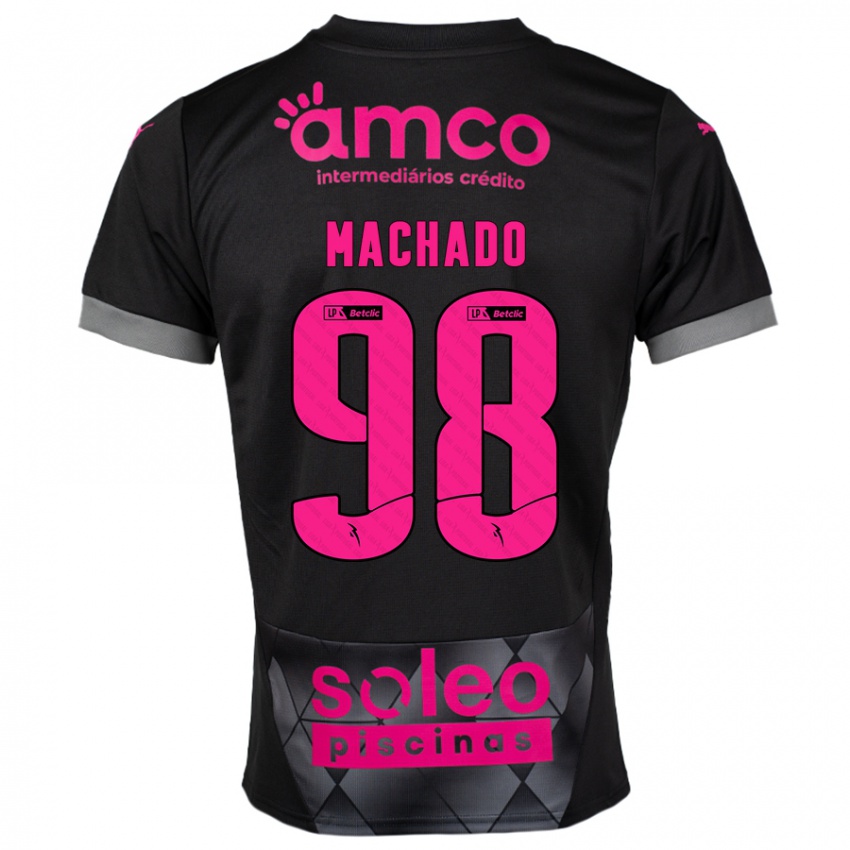 Criança Camisola Gonçalo Machado #98 Preto Rosa Alternativa 2024/25 Camisa