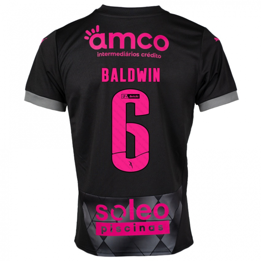 Criança Camisola Carlyn Baldwin #6 Preto Rosa Alternativa 2024/25 Camisa