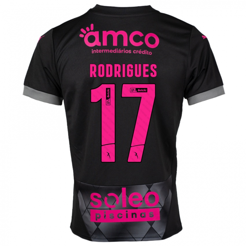 Criança Camisola Tânia Rodrigues #17 Preto Rosa Alternativa 2024/25 Camisa