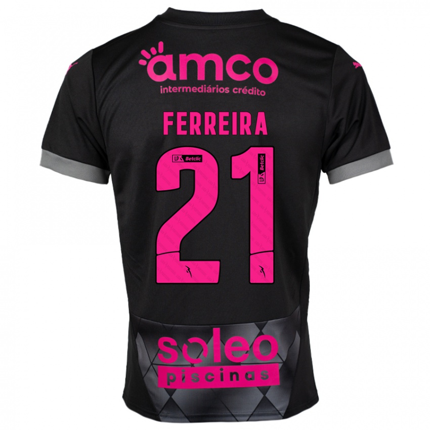 Criança Camisola Ana Carolina Ferreira #21 Preto Rosa Alternativa 2024/25 Camisa