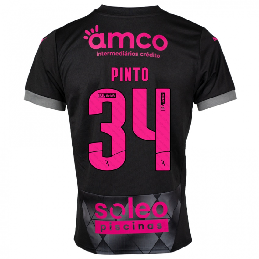 Criança Camisola Ana Pinto #34 Preto Rosa Alternativa 2024/25 Camisa