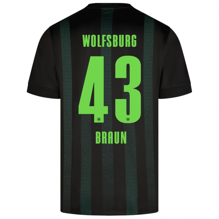 Criança Camisola Manuel Braun #43 Verde Escuro Alternativa 2024/25 Camisa