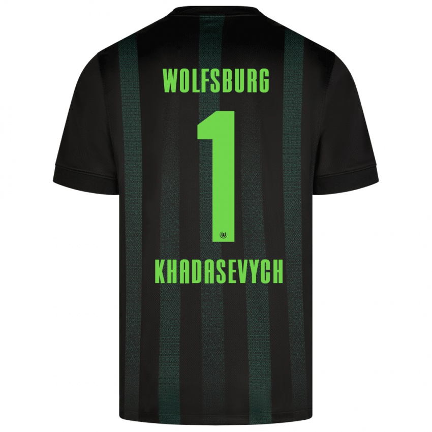 Criança Camisola Kyrylo Khadasevych #1 Verde Escuro Alternativa 2024/25 Camisa