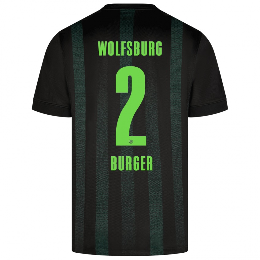 Criança Camisola Jan Bürger #2 Verde Escuro Alternativa 2024/25 Camisa