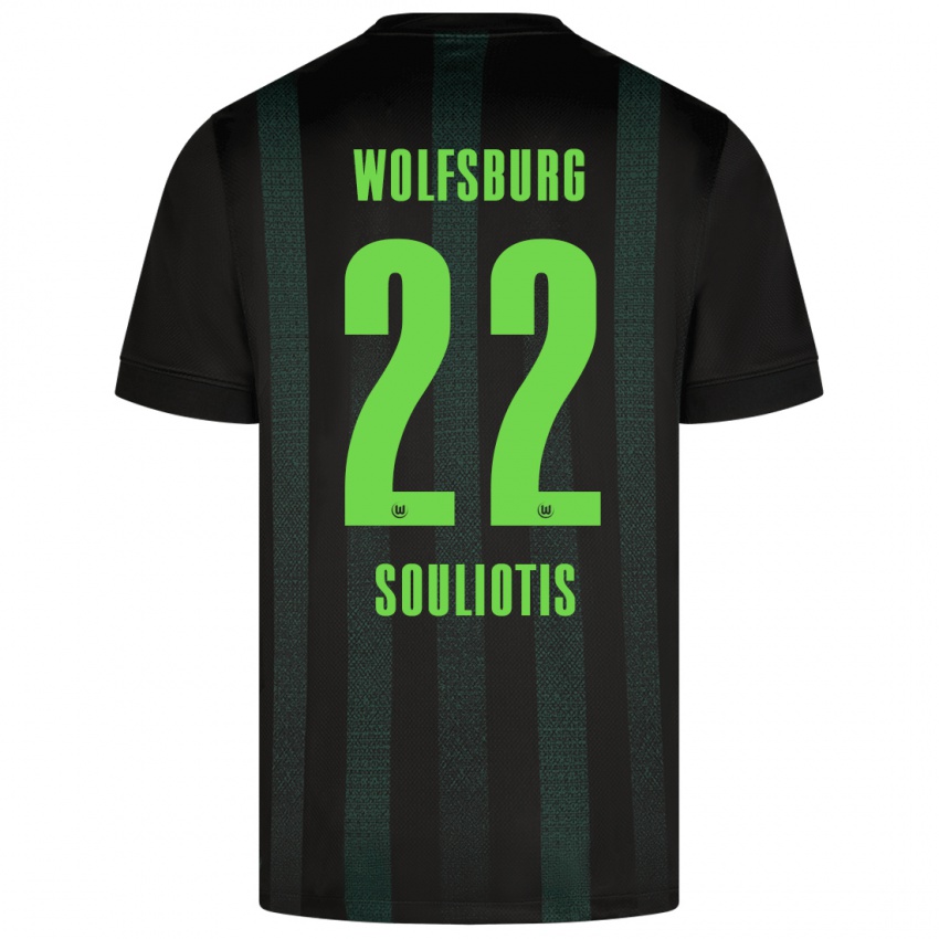 Criança Camisola Spyridon Souliotis #22 Verde Escuro Alternativa 2024/25 Camisa