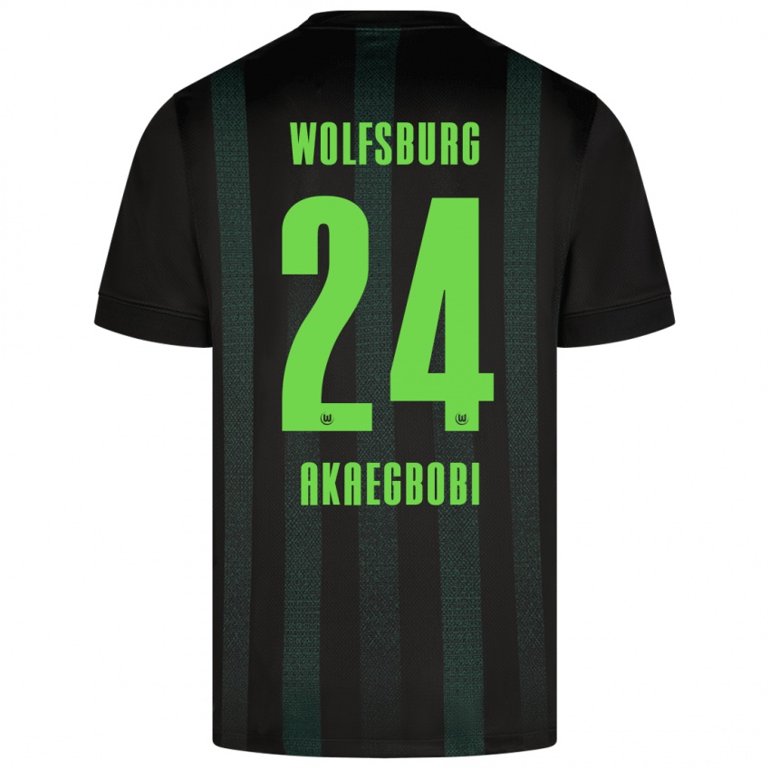 Criança Camisola Jonathan Akaegbobi #24 Verde Escuro Alternativa 2024/25 Camisa