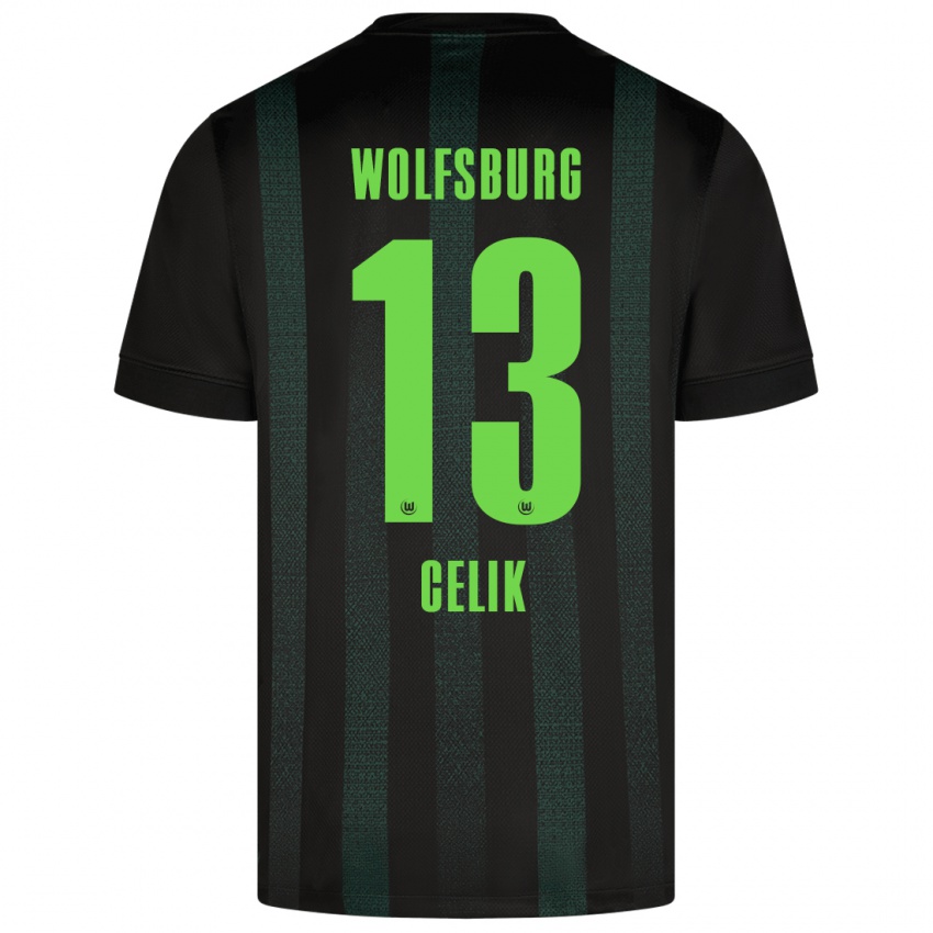 Criança Camisola Dennis Celik #13 Verde Escuro Alternativa 2024/25 Camisa