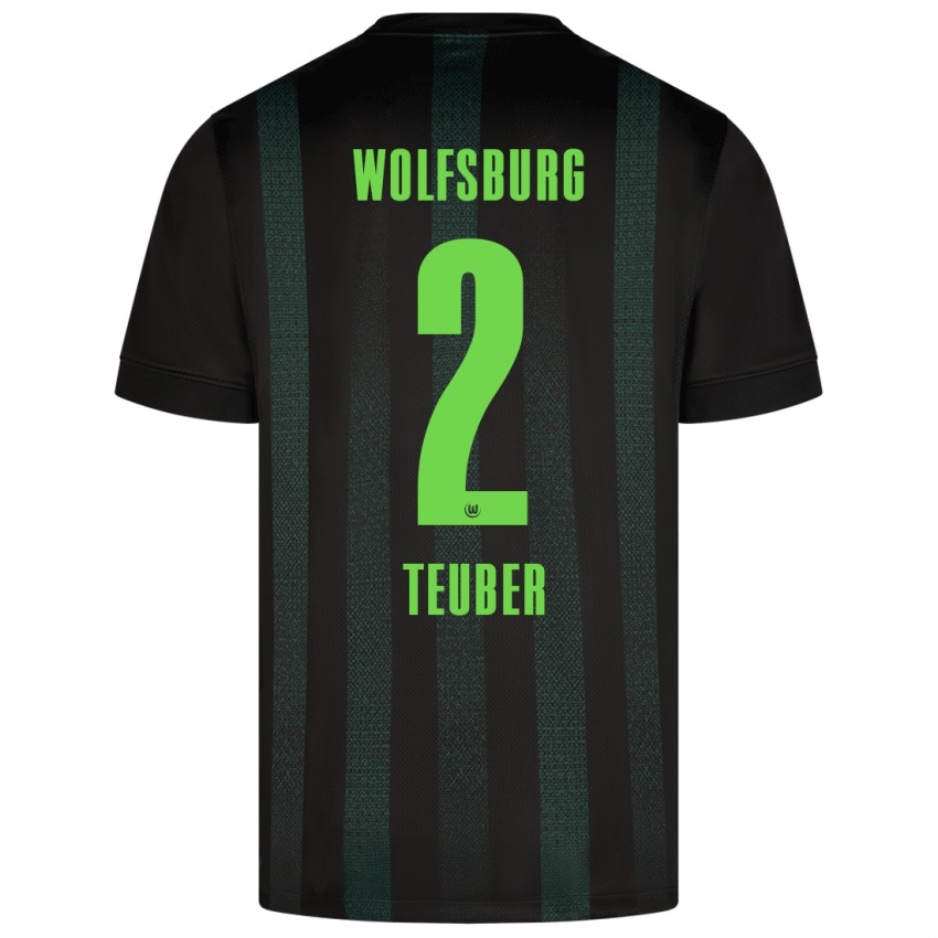 Criança Camisola Julius Teuber #2 Verde Escuro Alternativa 2024/25 Camisa