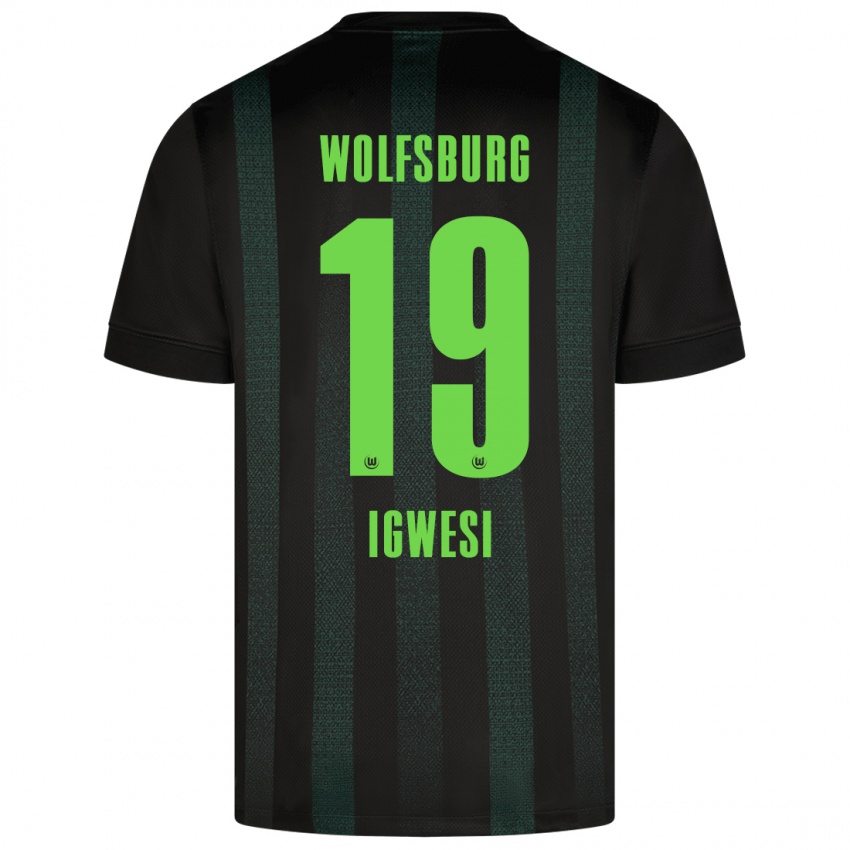 Criança Camisola Tyrese Igwesi #19 Verde Escuro Alternativa 2024/25 Camisa