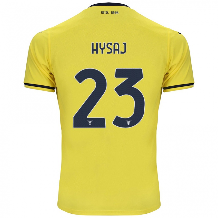 Criança Camisola Elseid Hysaj #23 Amarelo Alternativa 2024/25 Camisa