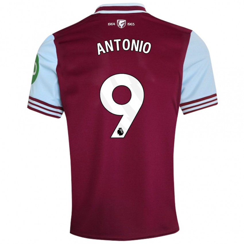 Homem Camisola Michail Antonio #9 Vermelho Escuro Principal 2024/25 Camisa