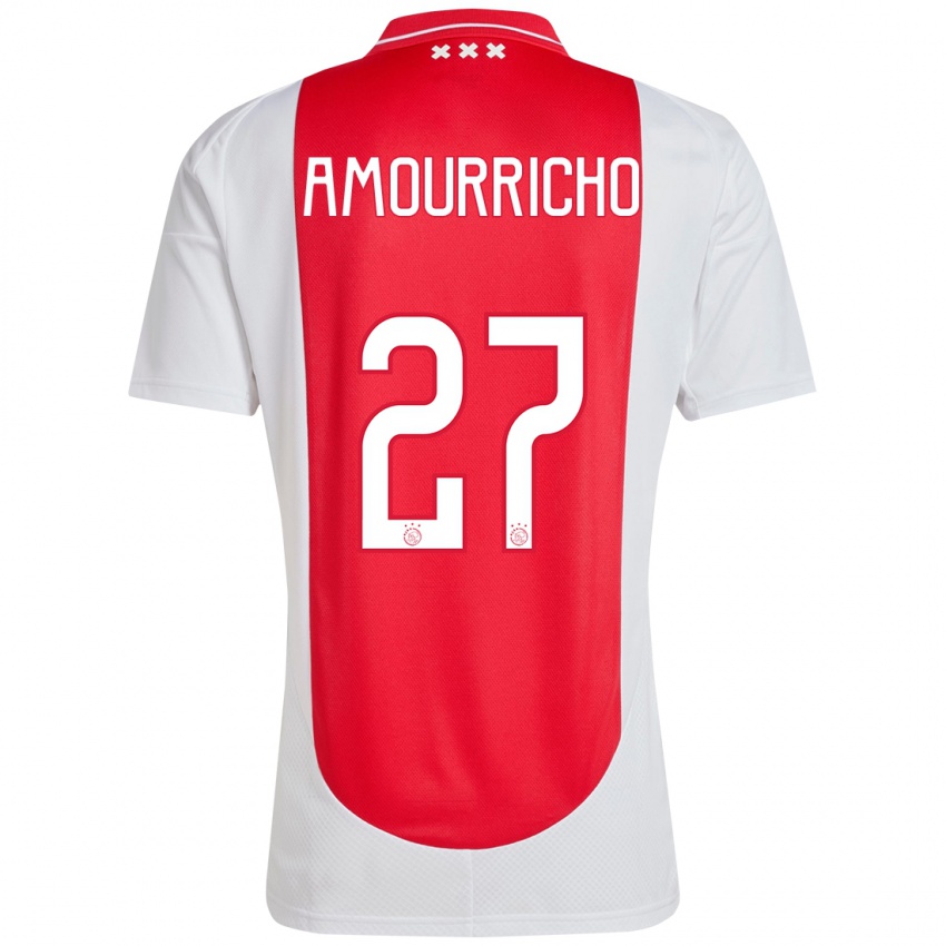 Homem Camisola Amourricho Van Axel Dongen #27 Branco Vermelho Principal 2024/25 Camisa