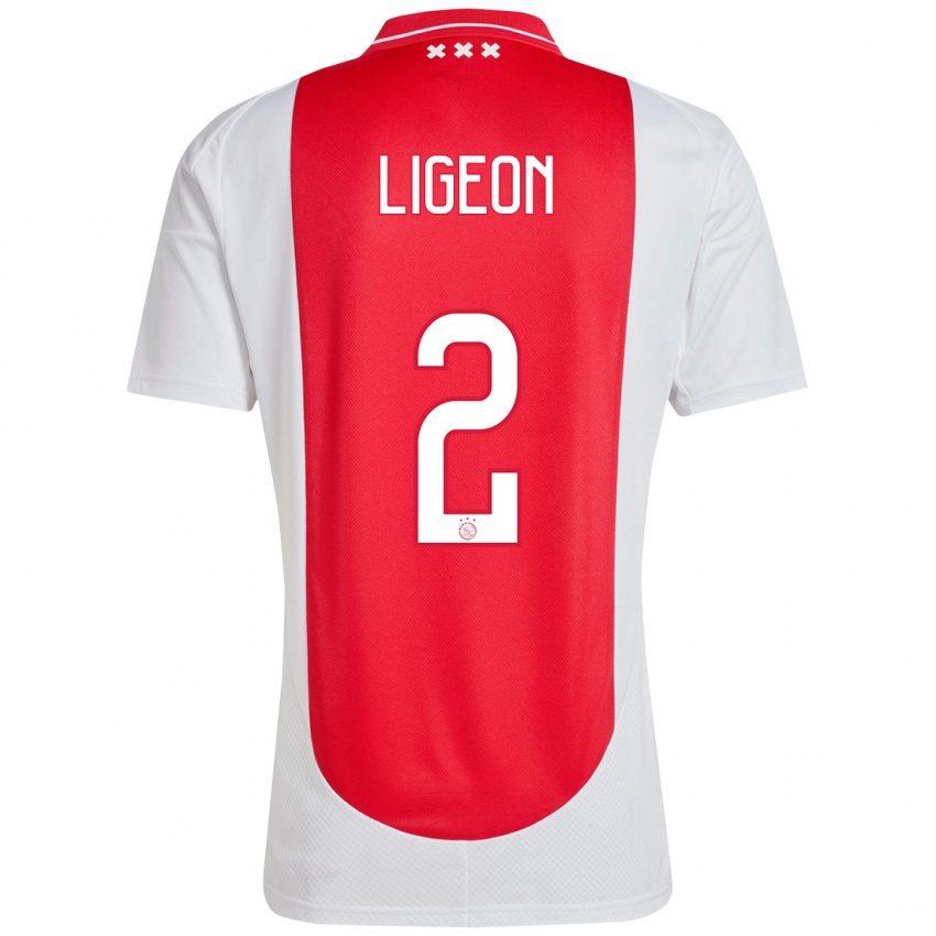 Homem Camisola Ruben Ligeon #2 Branco Vermelho Principal 2024/25 Camisa