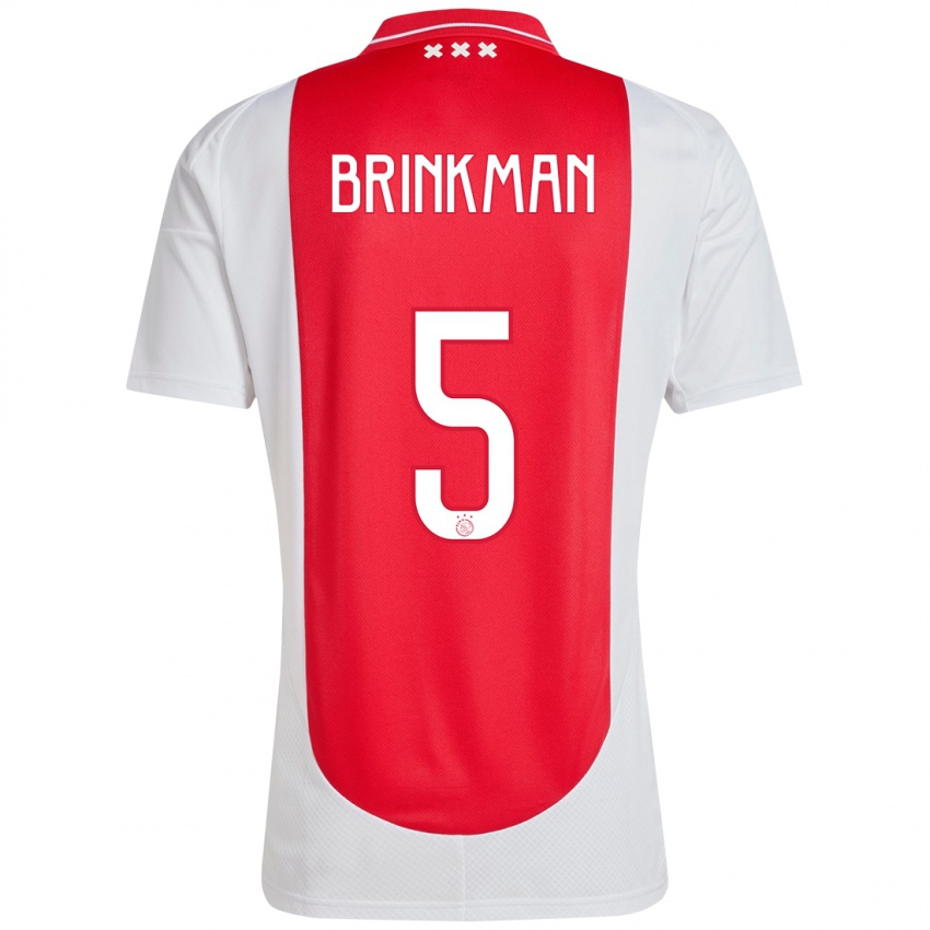 Homem Camisola Tim Brinkman #5 Branco Vermelho Principal 2024/25 Camisa