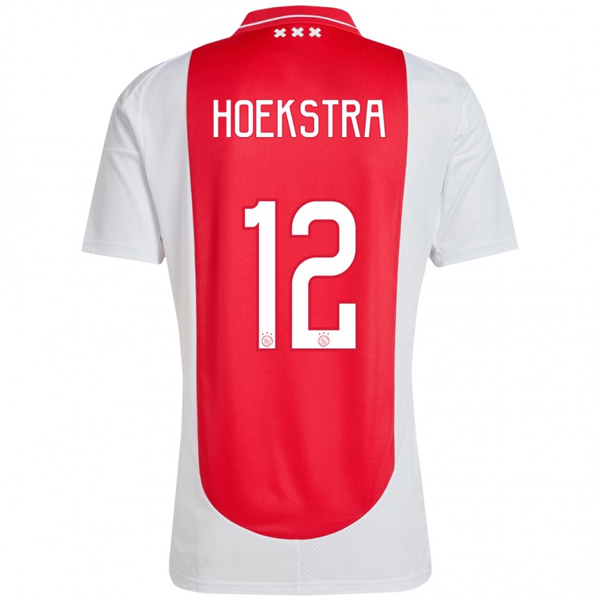 Homem Camisola Isabelle Hoekstra #12 Branco Vermelho Principal 2024/25 Camisa