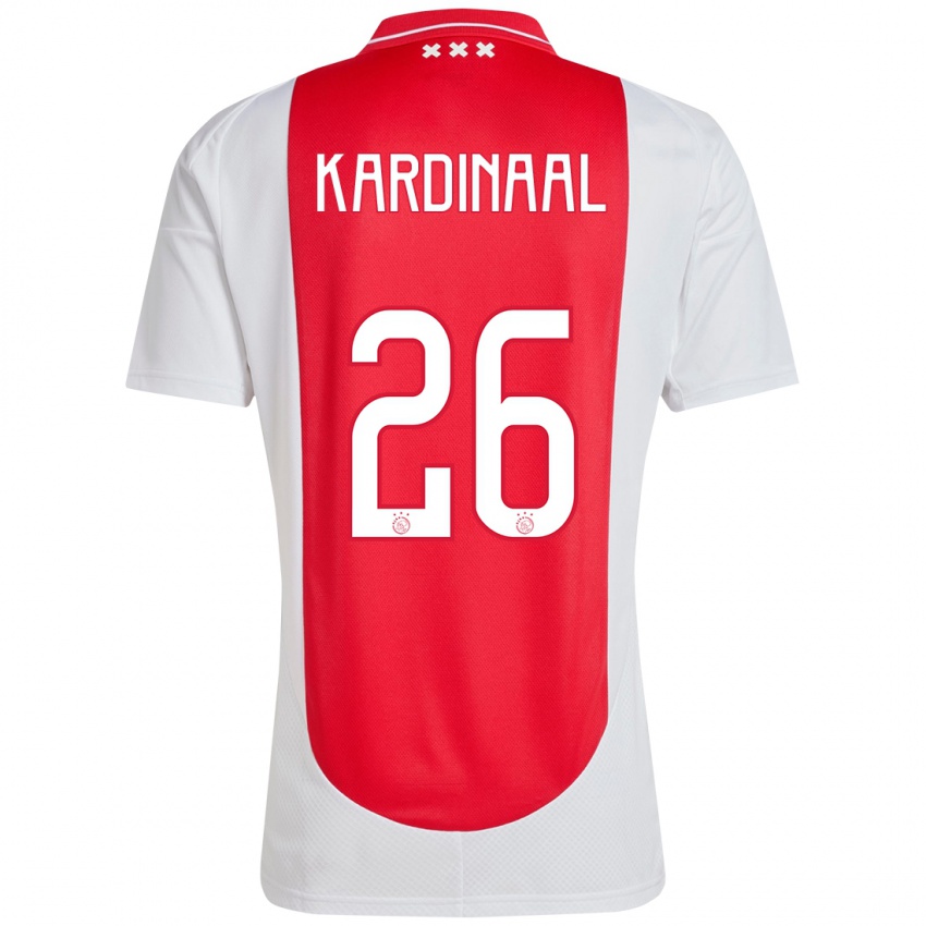 Homem Camisola Isa Kardinaal #26 Branco Vermelho Principal 2024/25 Camisa