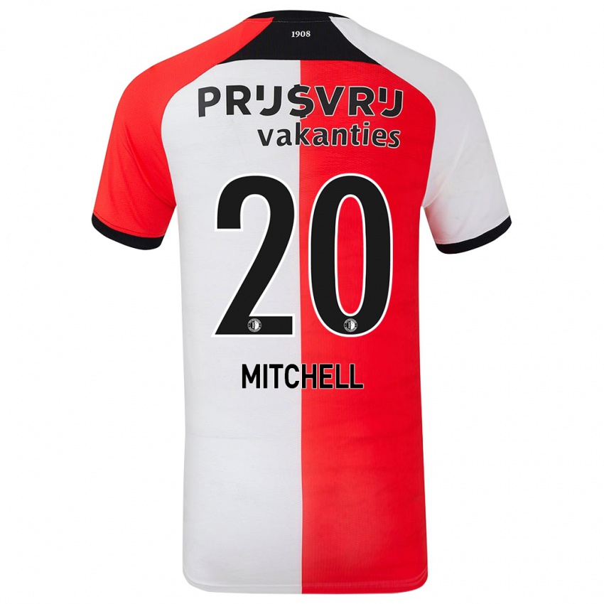 Homem Camisola Jeyland Mitchell #20 Branco Vermelho Principal 2024/25 Camisa