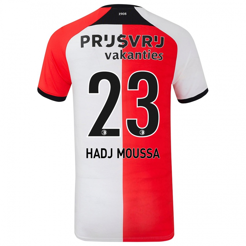 Homem Camisola Anis Hadj Moussa #23 Branco Vermelho Principal 2024/25 Camisa