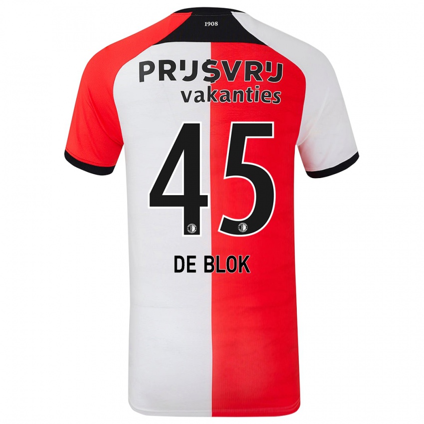 Homem Camisola Lars De Blok #45 Branco Vermelho Principal 2024/25 Camisa