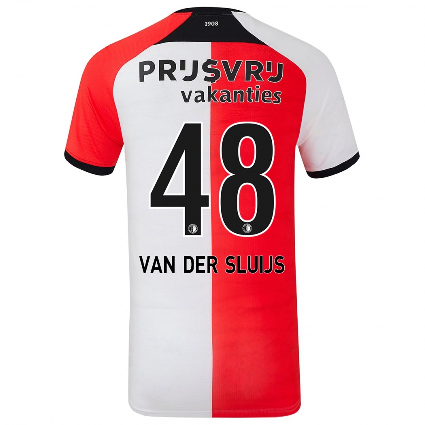 Homem Camisola Joep Van Der Sluijs #48 Branco Vermelho Principal 2024/25 Camisa