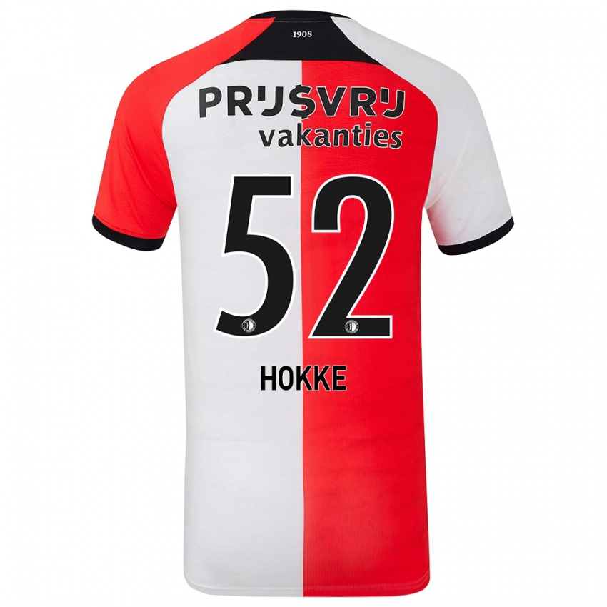 Homem Camisola Milan Hokke #52 Branco Vermelho Principal 2024/25 Camisa