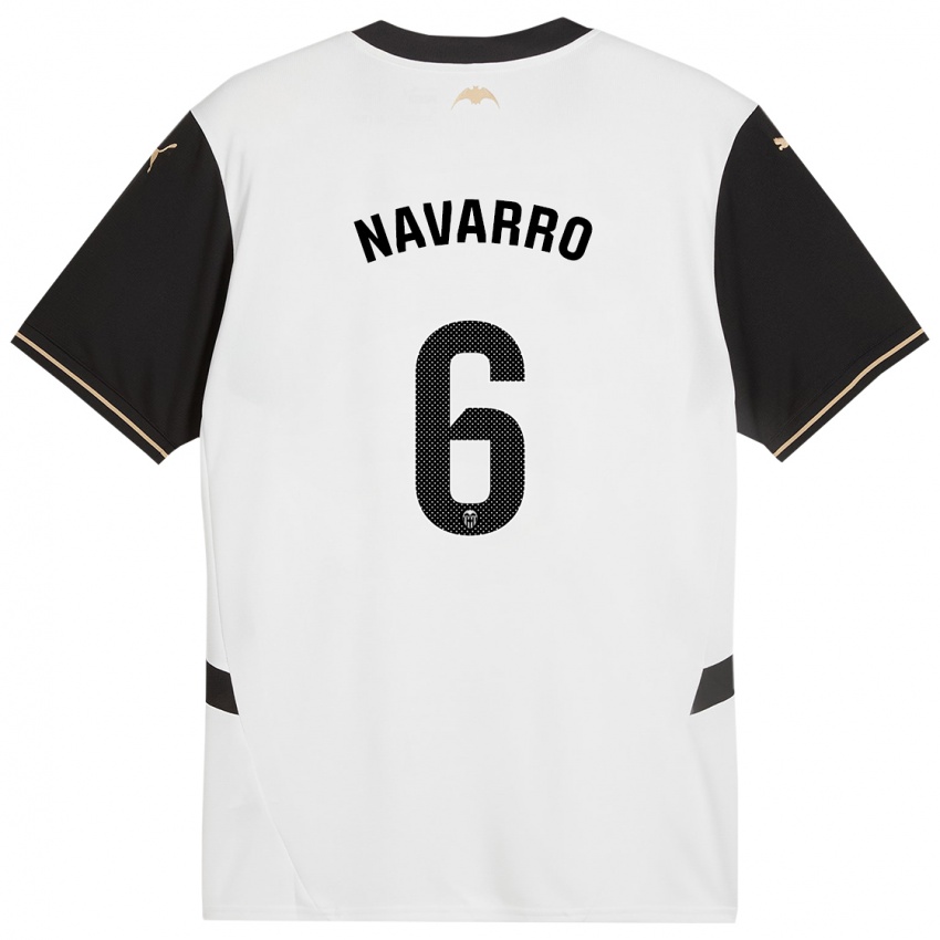 Homem Camisola Javi Navarro #6 Preto Branco Principal 2024/25 Camisa