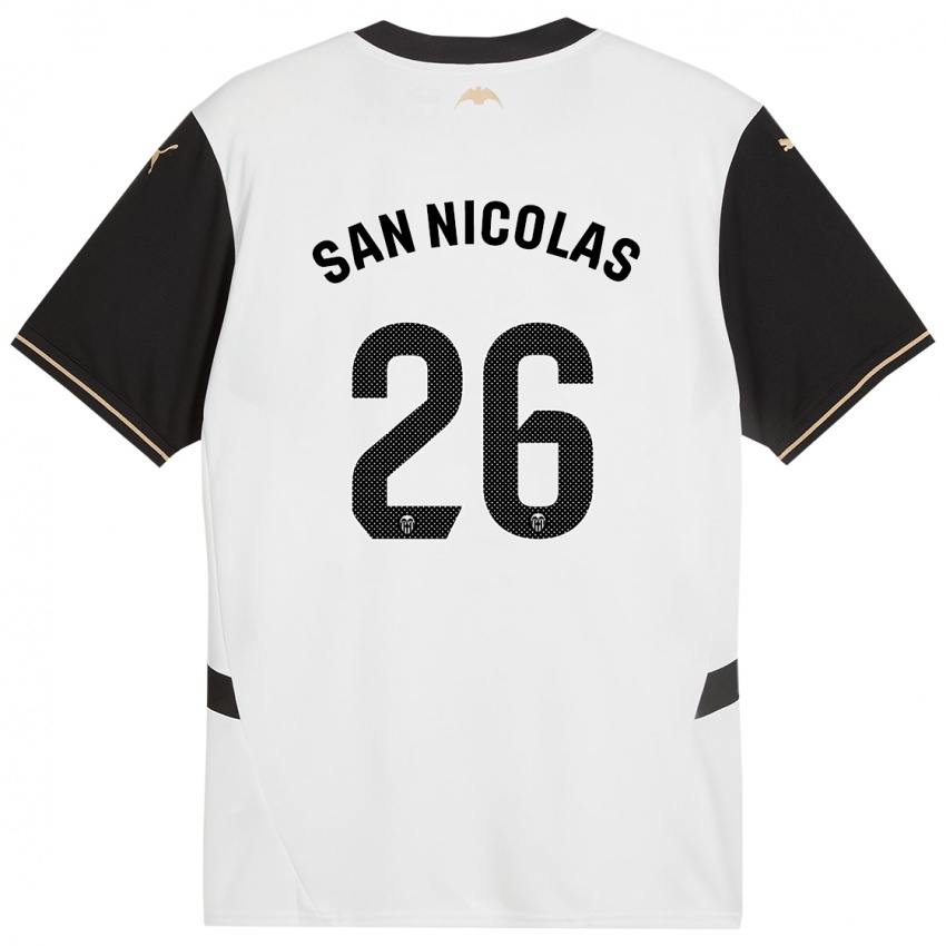 Homem Camisola Olga San Nicolas #26 Preto Branco Principal 2024/25 Camisa