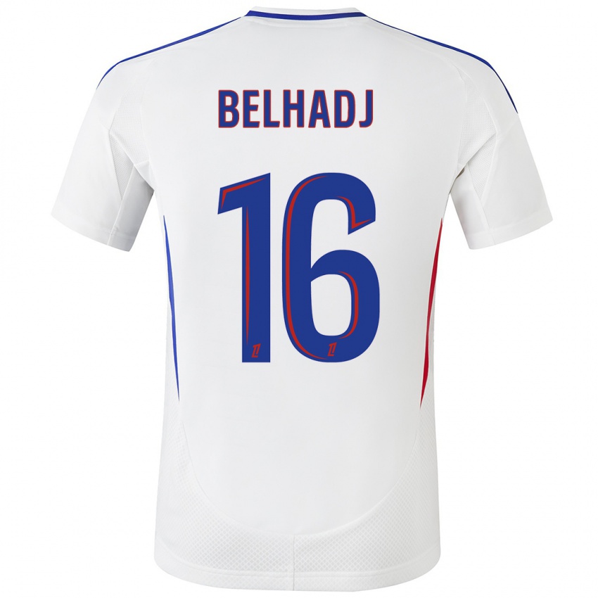 Homem Camisola Féerine Belhadj #16 Azul Branco Principal 2024/25 Camisa