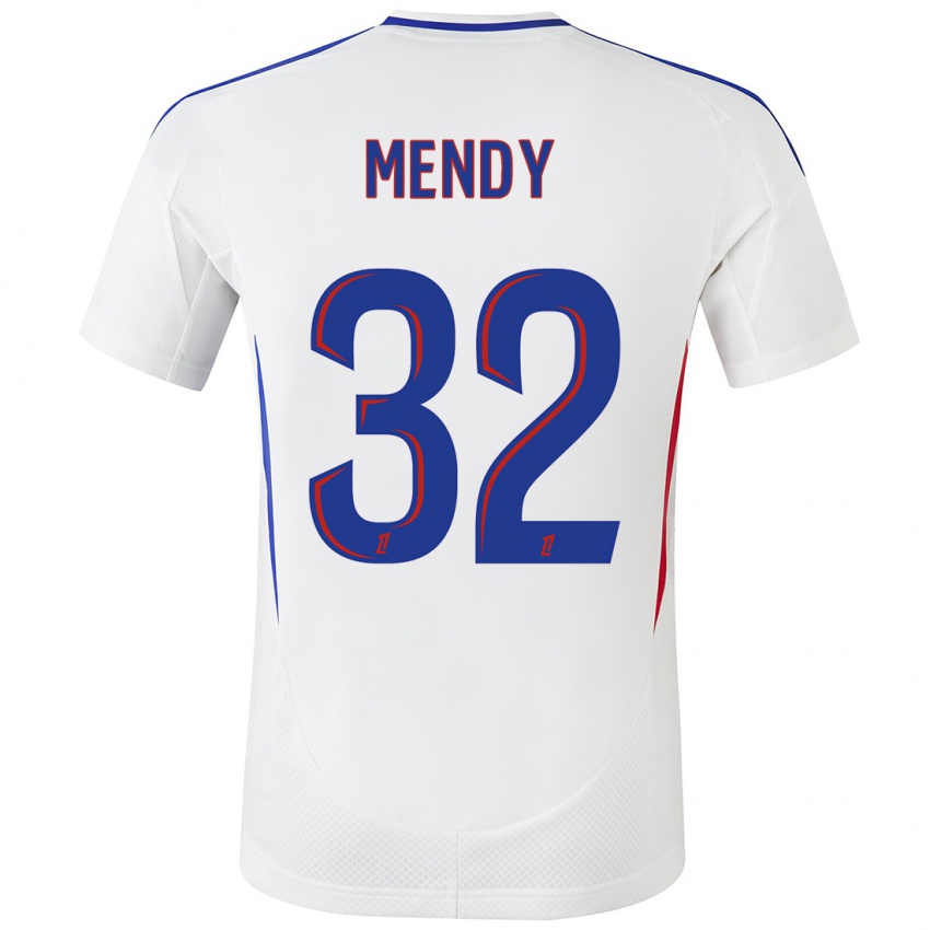 Homem Camisola Maeline Mendy #32 Azul Branco Principal 2024/25 Camisa