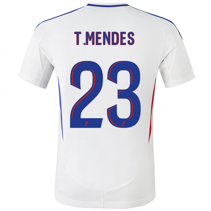 Homem Camisola Thiago Mendes #23 Azul Branco Principal 2024/25 Camisa