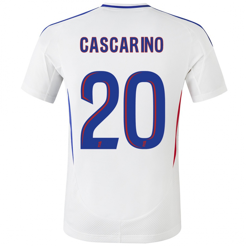 Homem Camisola Delphine Cascarino #20 Azul Branco Principal 2024/25 Camisa