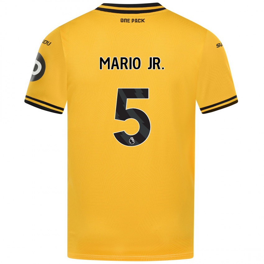 Homem Camisola Mario Lemina #5 Amarelo Principal 2024/25 Camisa