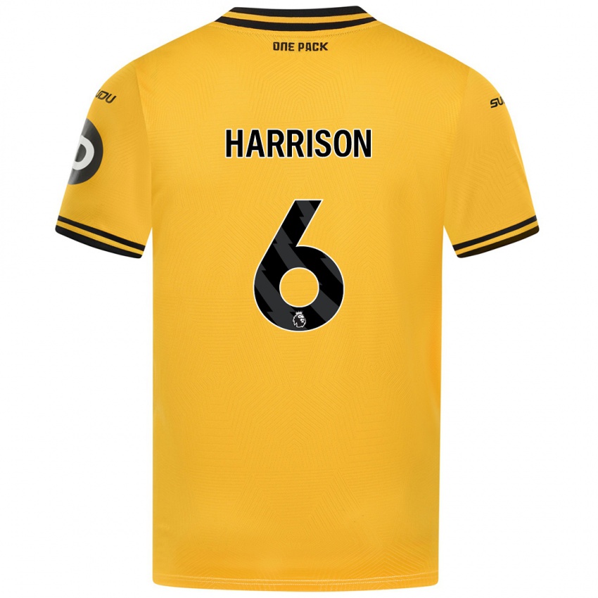 Homem Camisola Lexie Harrison #6 Amarelo Principal 2024/25 Camisa